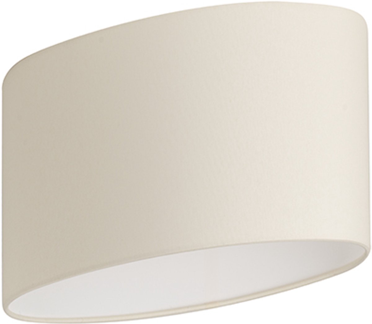Uniqq Ovale Lampenkap stof creme wit 30 x 20 cm – 16 cm hoog