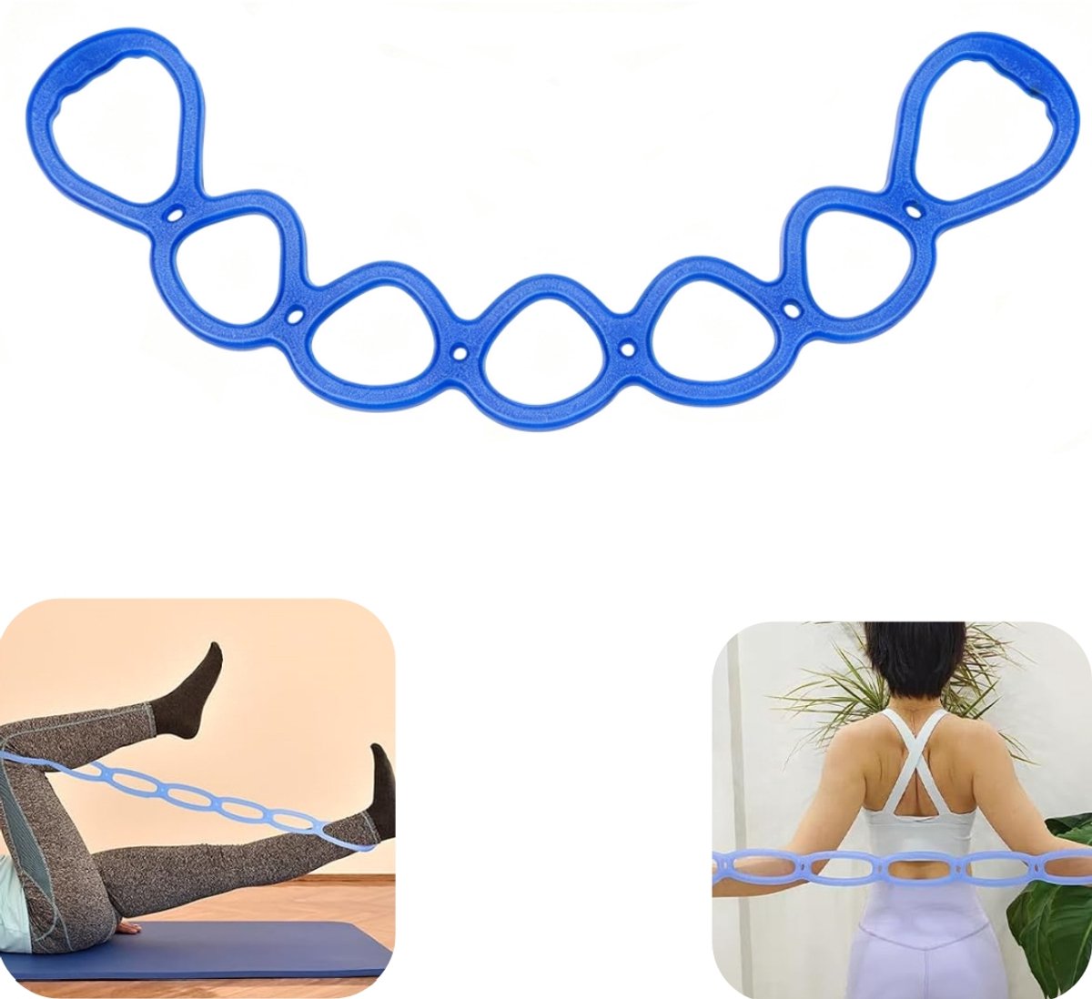Weerstandsband - fitnessweerstandsband - yogaband - schouderstretchband - elastisch - zacht - draagbaar - duurzaam - huisaccessoire - geschikt voor fitness, yoga, stretching (blauw,70*11cm)