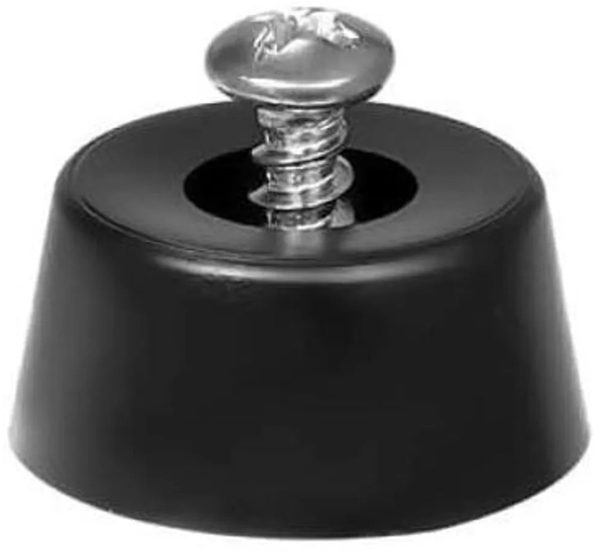 Een set van 24 meubelpoten, gemaakt van rubber/roestvrij staal, in het zwart.