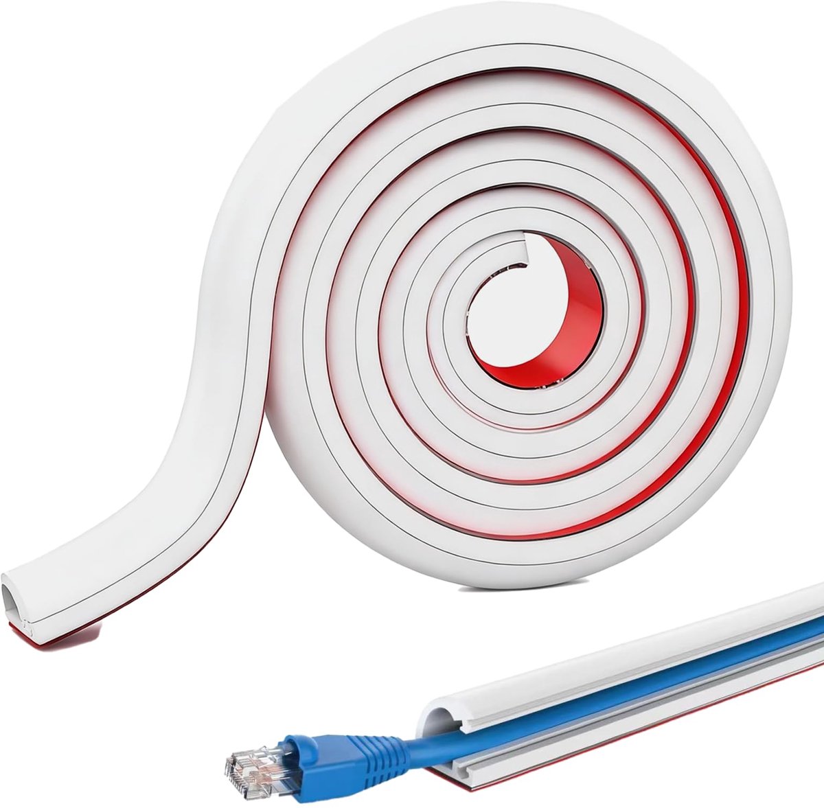 Siliconen kabelgoot 1 m - zelfklevend - mini halfrond - ideaal voor kabelmanagement - ShopVlot