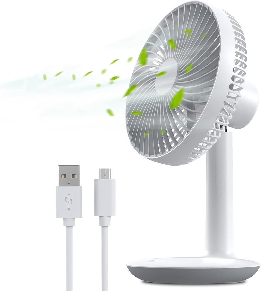 Draagbare 6-Inch Tafelventilator met USB Oplaadbare 4000mAh Batterij en 4 Snelheden voor Thuis, Kantoor en Studieomgeving