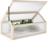 Outsunny Kweekkas hout met polycarbonaat - Broeikas - Mini kas - Naturel