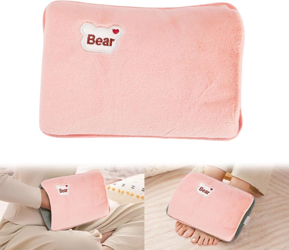 Oplaadbare Warmwaterkruik met Zachte Cover voor Hand- en Voetverwarming - Roze, Ideaal voor Koude Dagen en Pijnverlichting