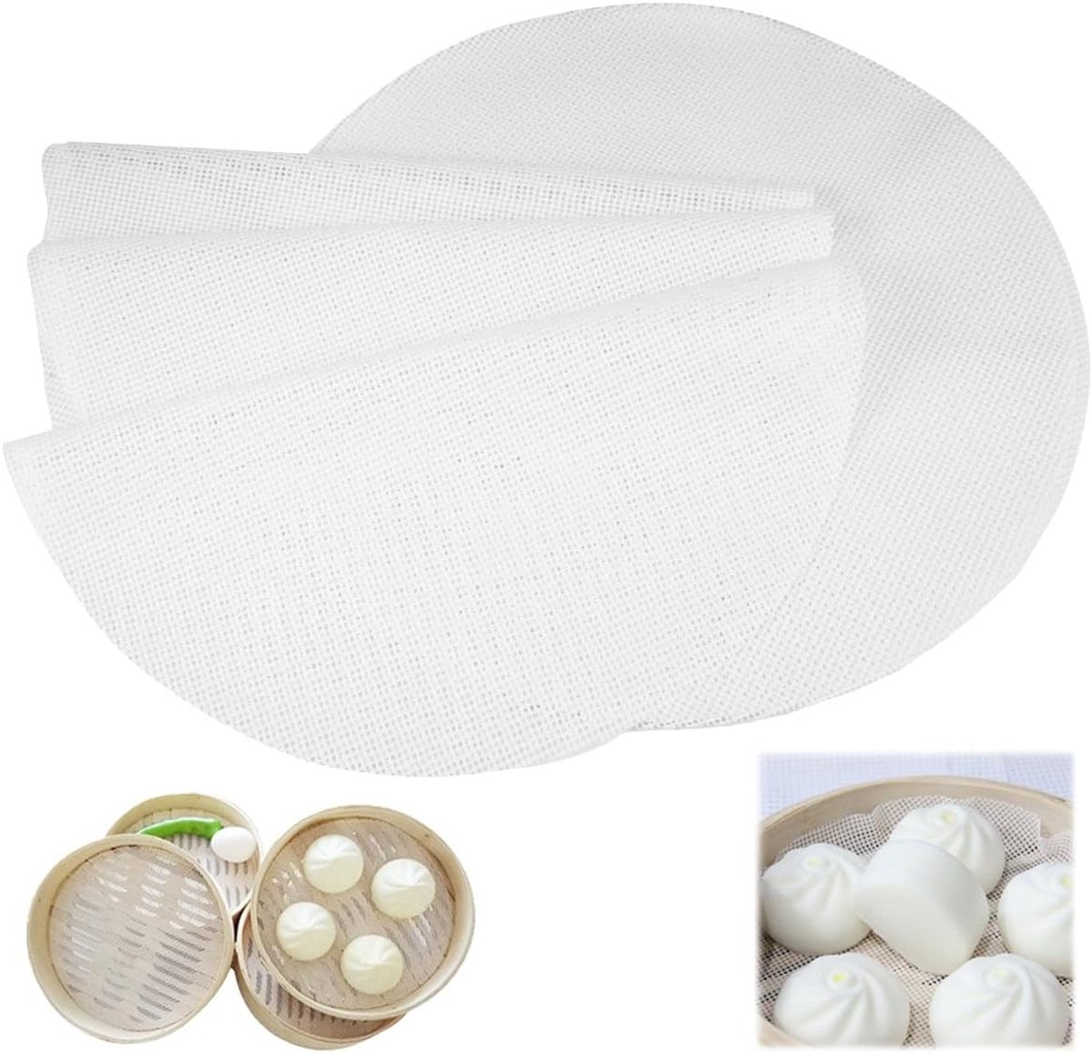 Set van 10 ronde perforatiesiliconen stoommatten van 30 cm - ideaal voor koken, stomen en bakken