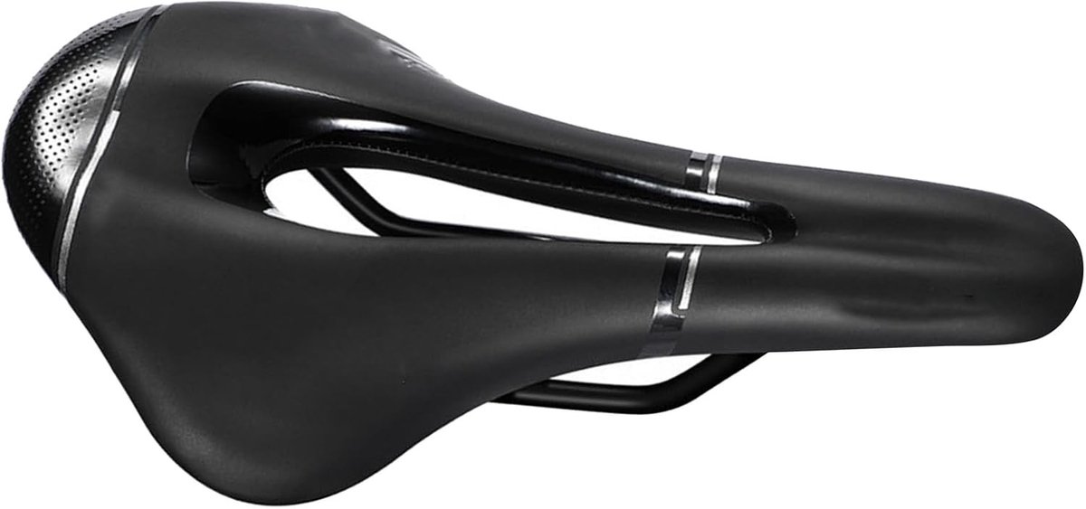 Comfortabele Fietszadel voor Dames en Heren, Vervangingszadel met Zachte Padding, Schokabsorberend en Geschikt voor Binnen en Buiten Gebruik, Duurzaam en Elastisch Fietszadel (Zwart)