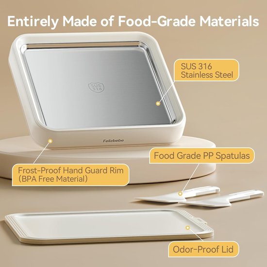IJsrolletjes Maker - SUS316 RVS IJsplaat met Deksel - Inclusief 2 Spatels - Voor Zelfgemaakt IJs, Frozen Yoghurt en Sorbet — afbeelding 5