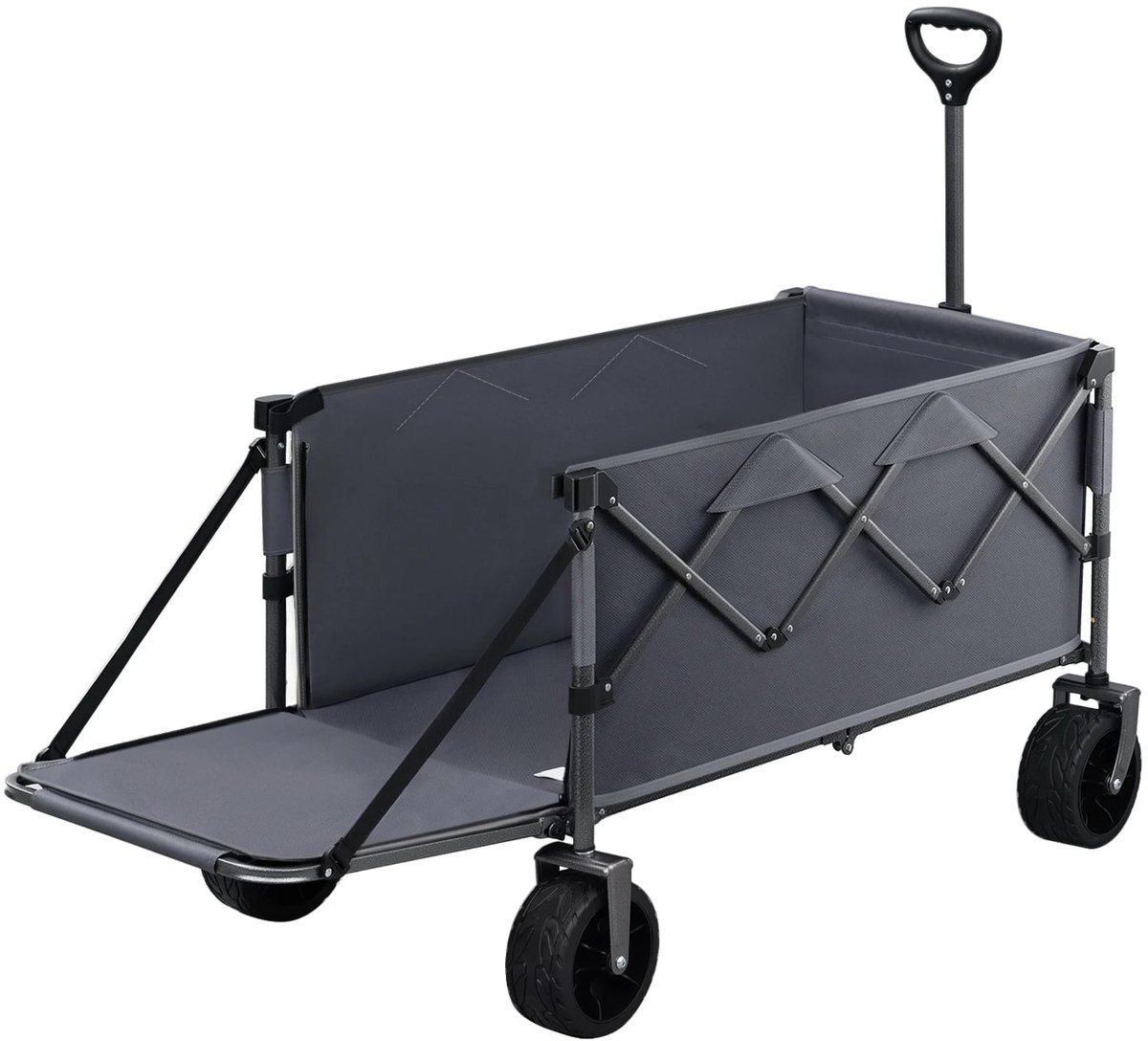 Bolderkar Opvouwbare tuinwagen Grijs - Groot 200L capaciteit, Gemakkelijk transport
