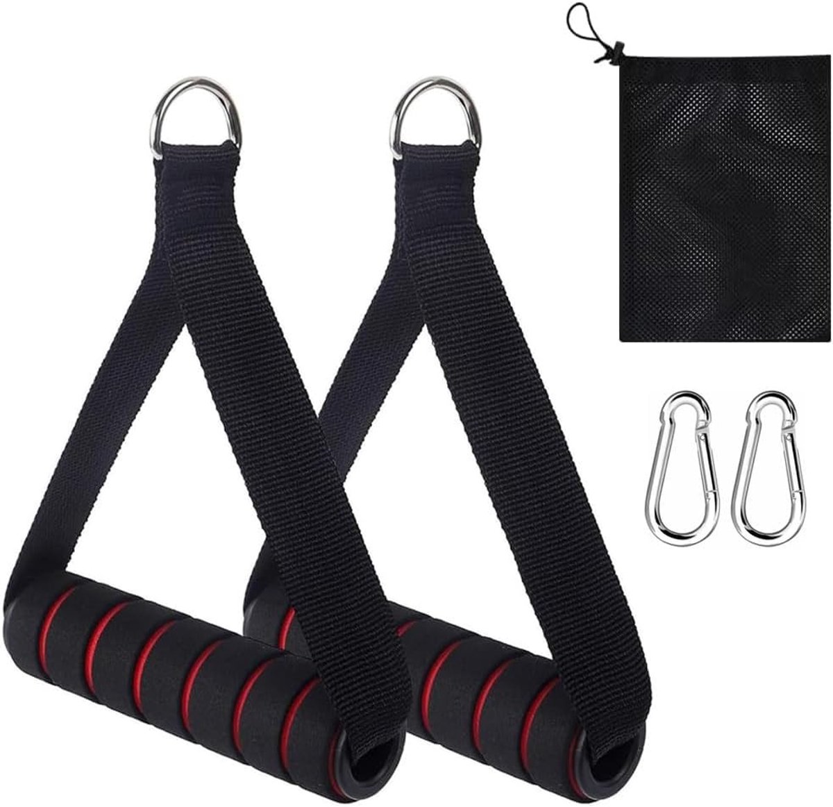 Verstelbare Fitness Handgrepen voor Weerstandsbanden - Set van 2, Ideaal voor Thuis en Sportschool, Perfect voor Krachttraining en Revalidatie
