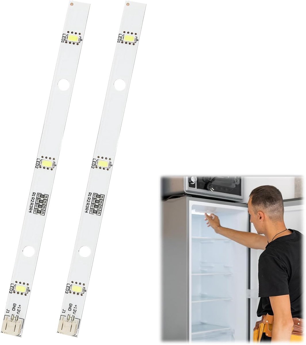 LED Strip Koelkastverlichting 12V 2W, Vervangende LED Lamp voor Diverse Koelkasten, 2 Stuks, Energiezuinig en Langdurig Gebruik