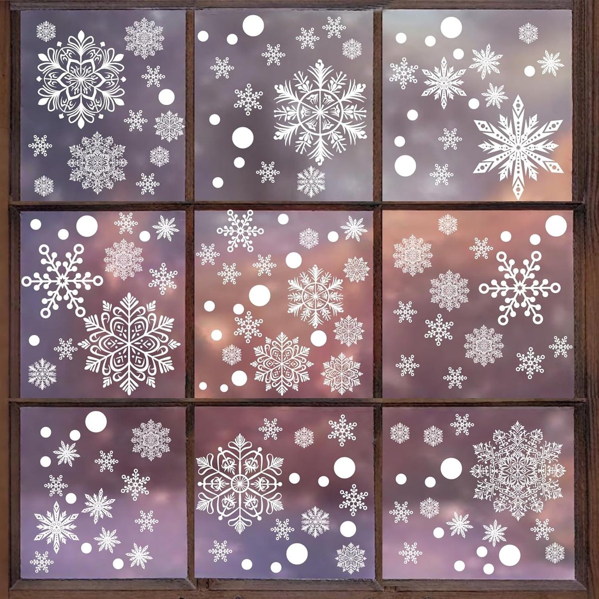 Herbruikbare sneeuwvlokken raamstickers voor kerstdecoratie - 301 stuks zelfklevend voor glazen deuren en ramen, winterse versiering