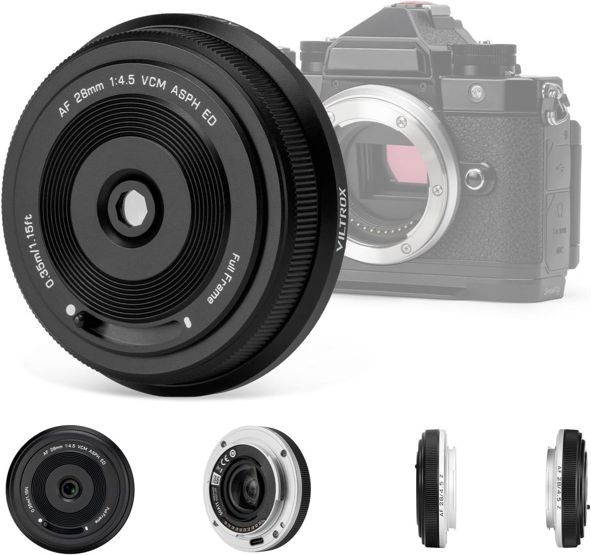 28mm F4.5 Ultra Dunne Pancake Lens voor Fuji X-Mount - Auto Focus, Wide Angle, APS-C Compatibel