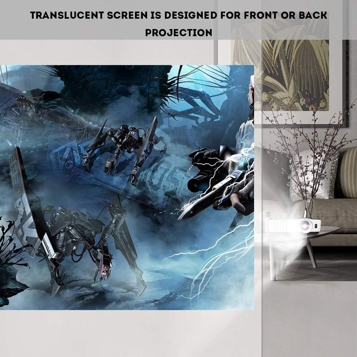 Draagbaar 4K HD Projectiescherm voor Buiten en Binnen - Vouwbaar 16:9 Polyester 152-304cm voor Thuisbioscoop en Filmavonden