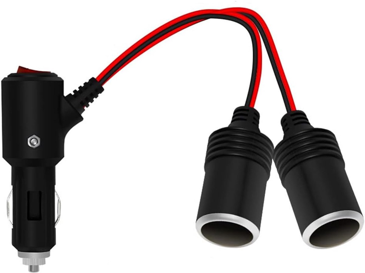 Sigarettenaansteker Splitter 1 naar 2 - 12V/24V Auto Adapter - Met Zekering - Ideaal voor GPS en Telefoonlader - ShopVlot