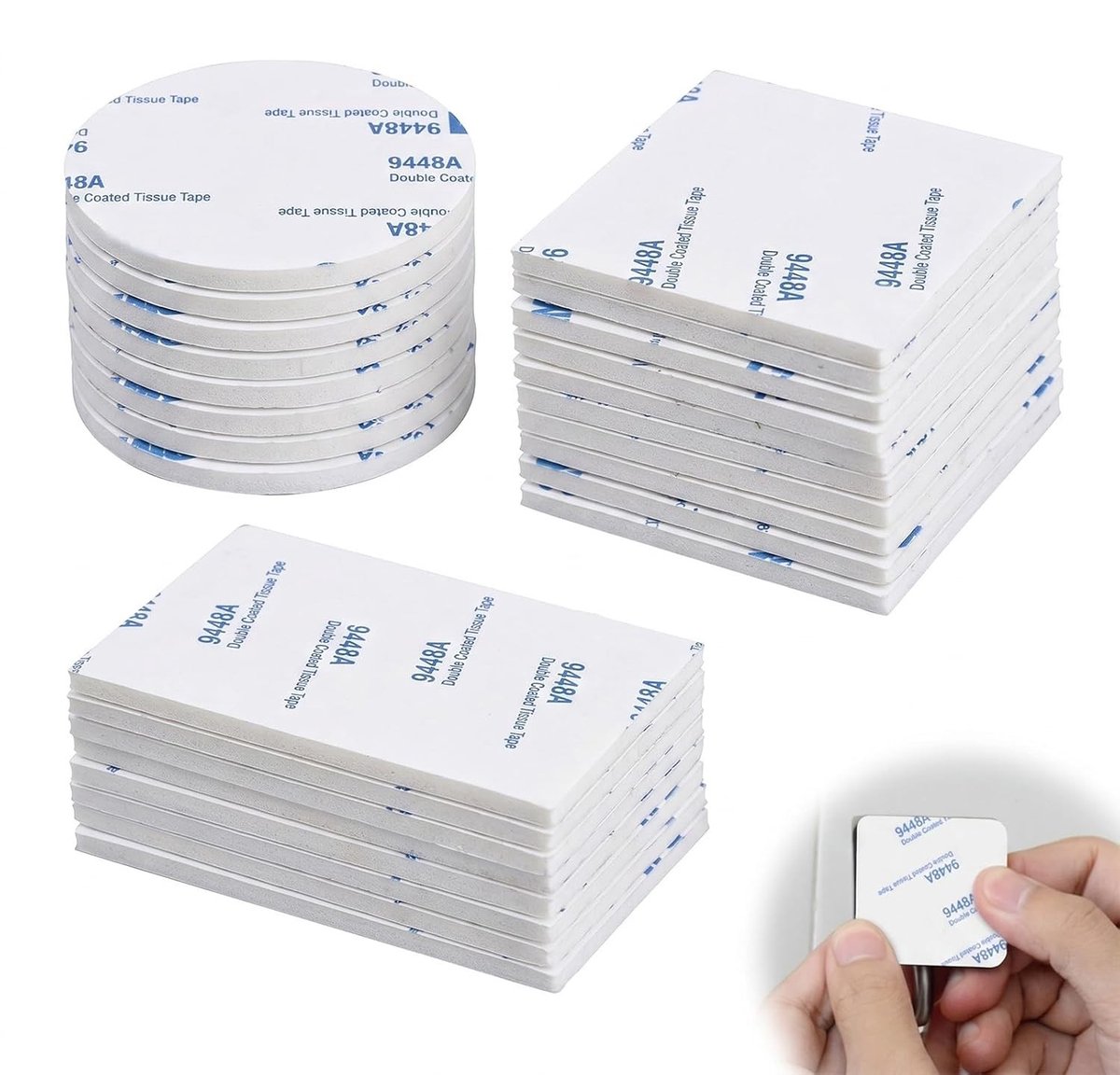Dubbelzijdig plakband set van 30 stuks, extra sterk en zelfklevend voor foto's, muren en knutselen, ideaal voor diverse oppervlakken en toepassingen