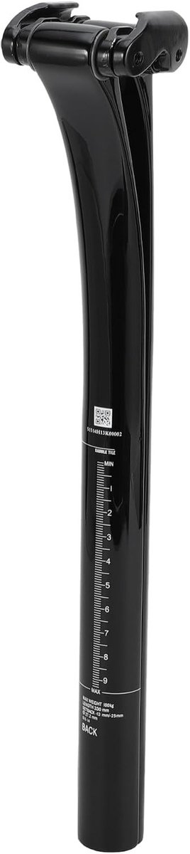 Verstelbare Fietszadelpen 27.2x330mm van Koolstofvezel met Glans Zwart Afwerking en 12 mm Offset voor Optimale Comfort en Prestaties
