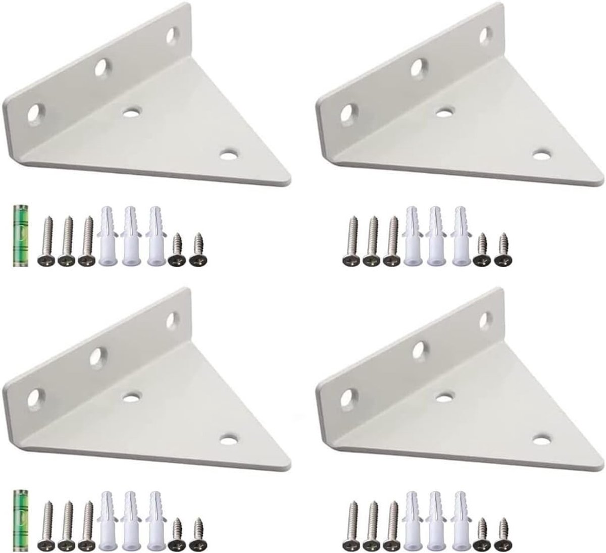 Set van 4 Driehoekige Wandplanken Beugels voor Zwevende Houten Planken - Ideaal voor Opslag en Decoratie