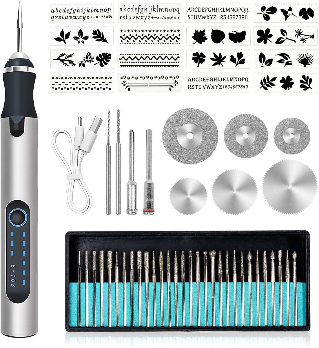 Graveerpen draadloos - oplaadbaar via USB - voor glas, hout, kunststof, metaal, steen - ideaal voor creatieve projecten - ShopVlot