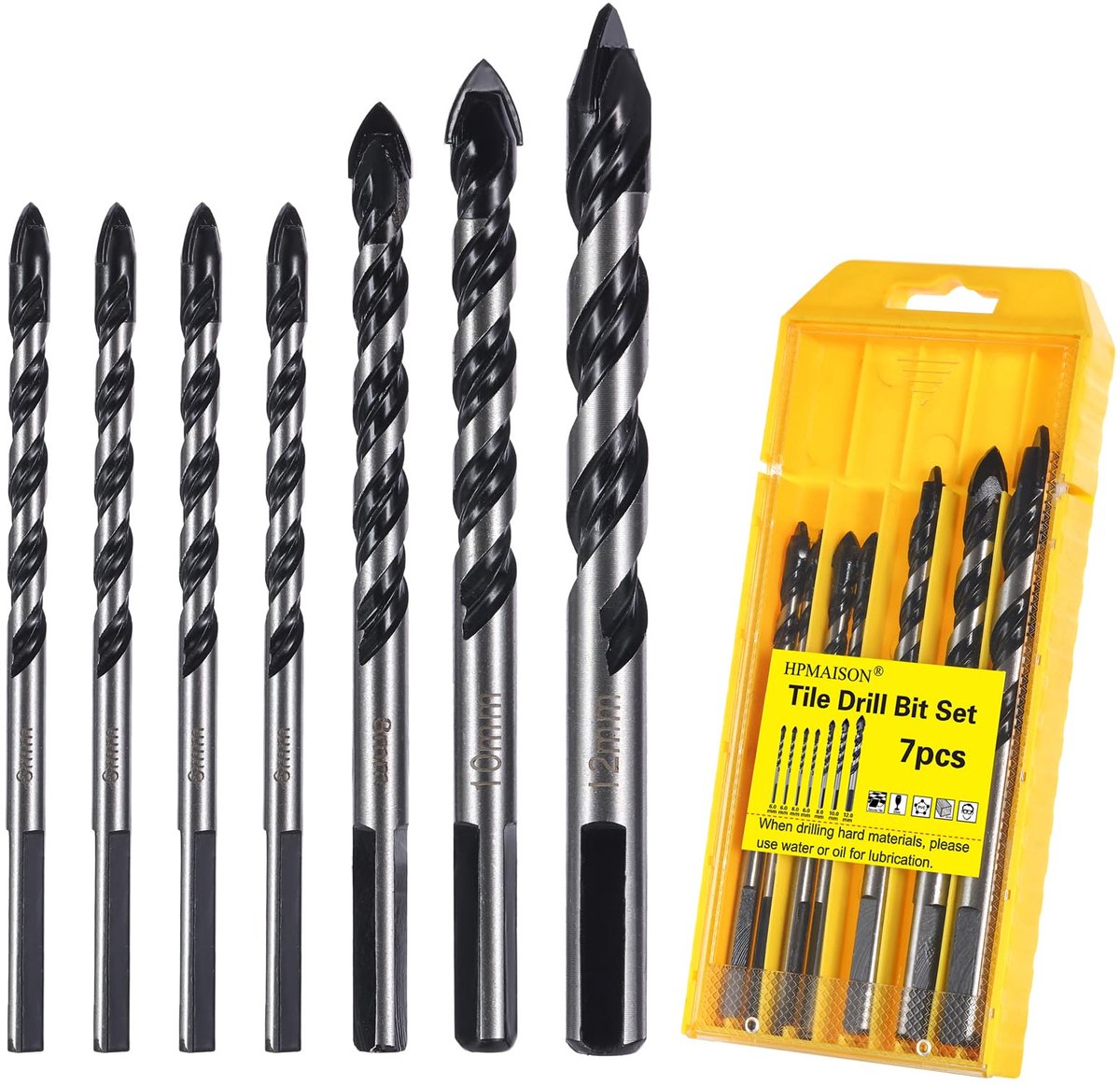 Tegelboor set 7 stuks - voor porselein, keramiek, beton - geschikt voor glas en hout - veelzijdig boorset - ShopVlot