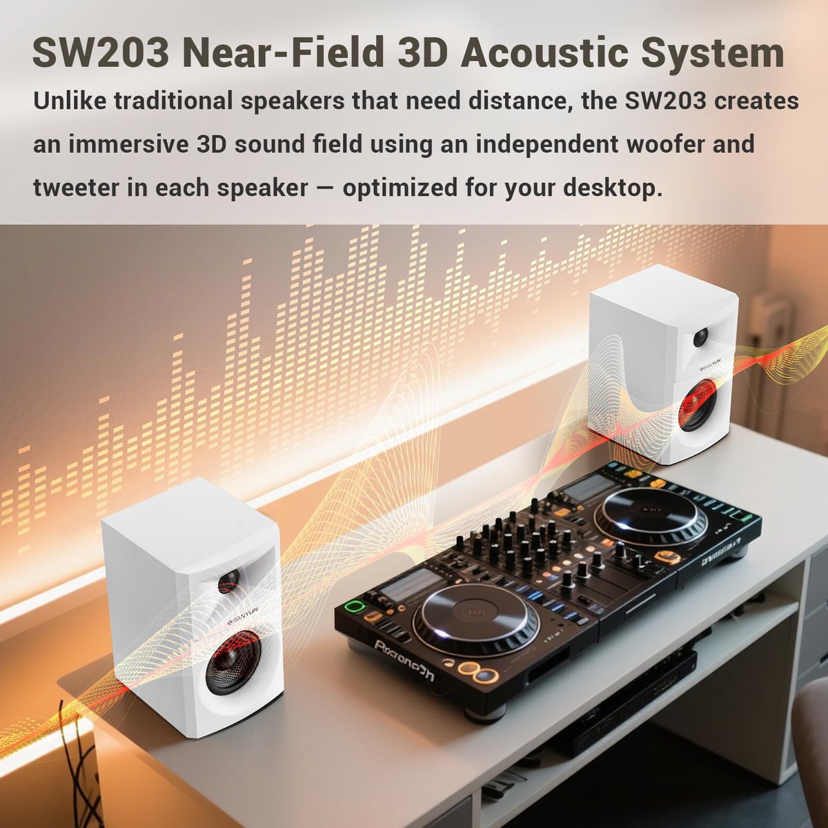 Actieve PC speakers 2.0 3" - Verbreed stereobeeld - Triple-DSP - Ideaal voor gaming - ShopVlot