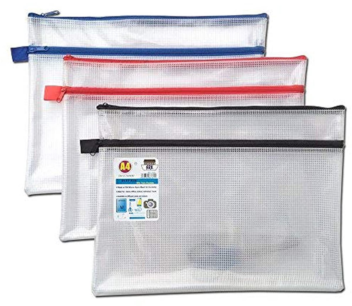 ARK Pennenetui, A4+, 2 vakken, waterdicht, robuust, met ritssluiting, 360 x 260 mm - ShopVlot