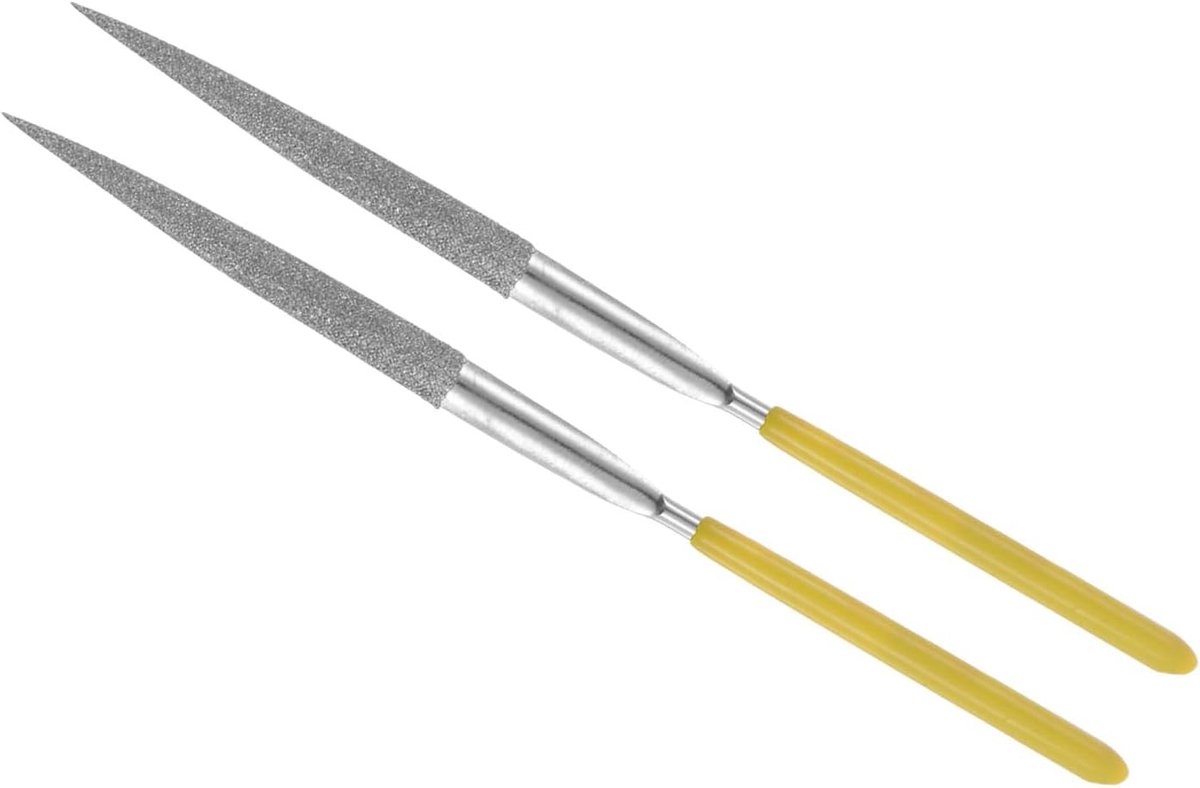 Diamant Gecoate Vijl Set van 2 Stuks voor Metaal, Glas en Steen - Half Ronde Vijl met 3mm Schacht en 140mm Lengte