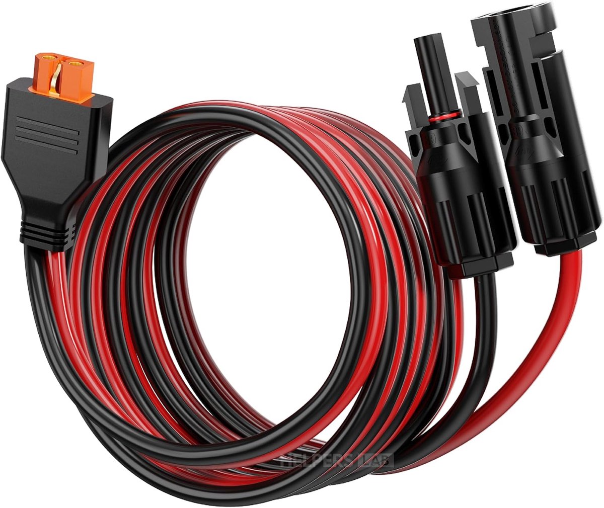 Oplaadkabel op zonne-energie 180 cm - XT60i adapter stekker - 12AWG XT60i-F kabel - ideaal voor EcoFlow DELTA - ShopVlot