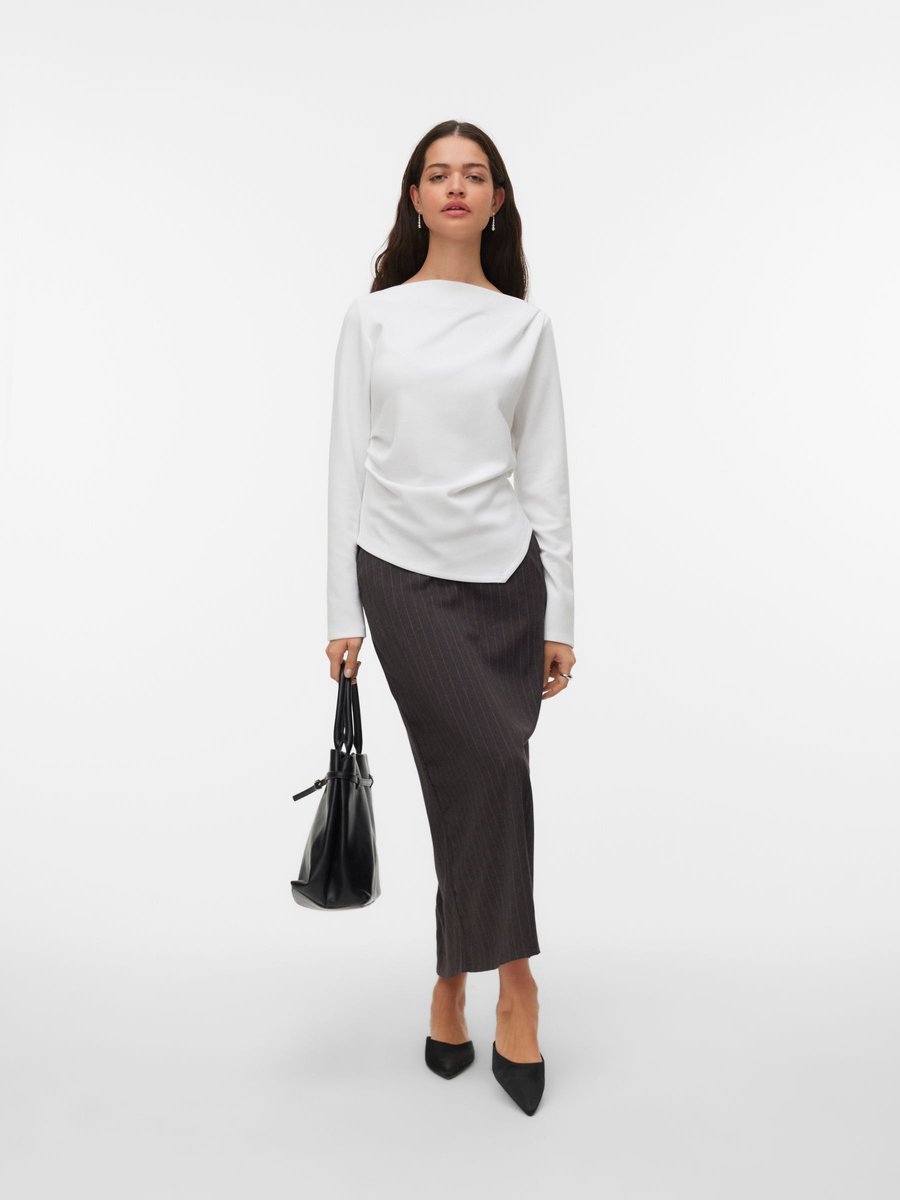VERO MODA - VMMILLE LS BOATNECK SHORT TOP JRS NOOS - Dames - Blouses