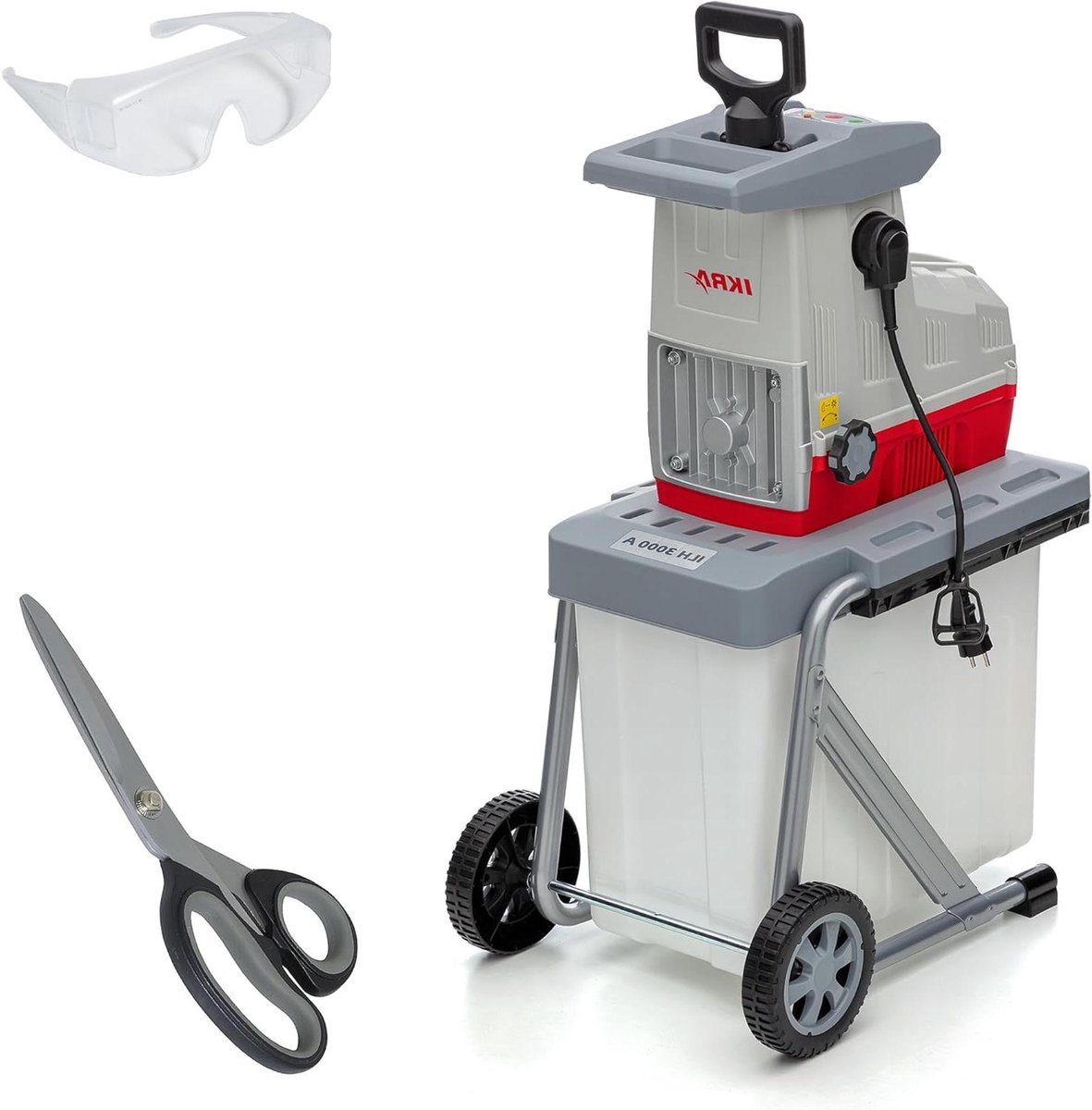 Elektrische Hakselaar - Tuinhakselaar Walshakselaar - Tuinafval Verwerken - Krachtige 3000W Motor - Tot 44mm Takken - Zwart