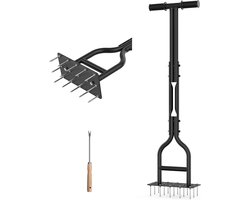 Gazonbeluchter - Grasbeluchter - Bodemverbetering Gazon - 15 Stevige Spikes - 38x26x14 cm - Zwart