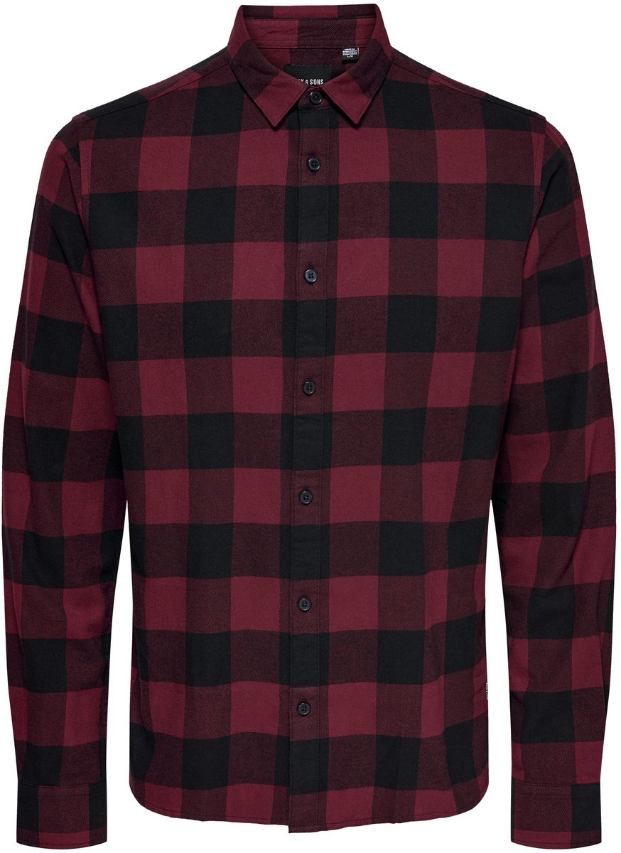 Only & Sons Overhemd Onsgudmund Life Ls Checked Shirt Noos 22007112 Cabernet Mannen Maat - XS