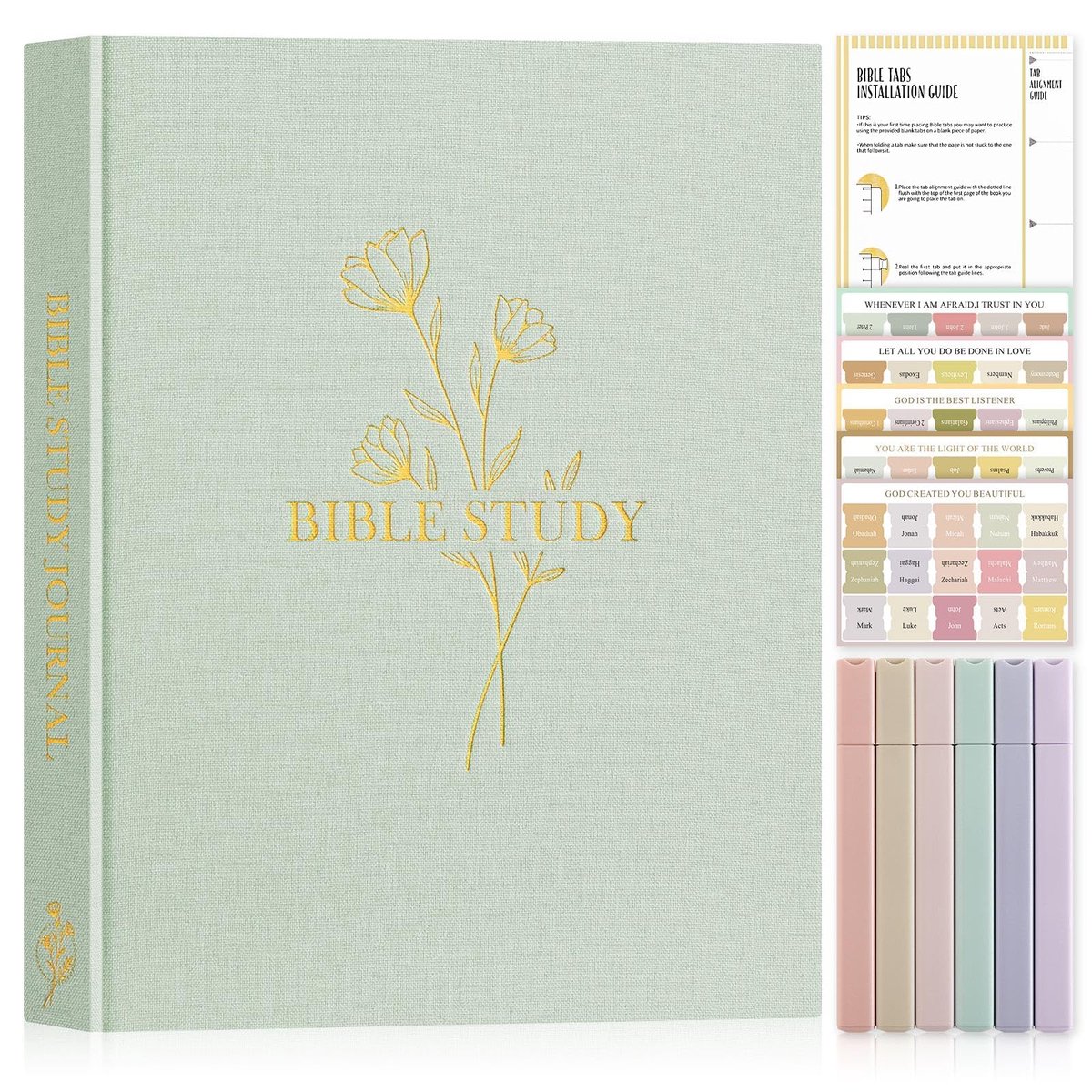 Bijbelstudie Notitieboekjes Vrouwen - Linnen Met Tabs & Markeringen - Dagelijkse Devotionele Journaling - ShopVlot
