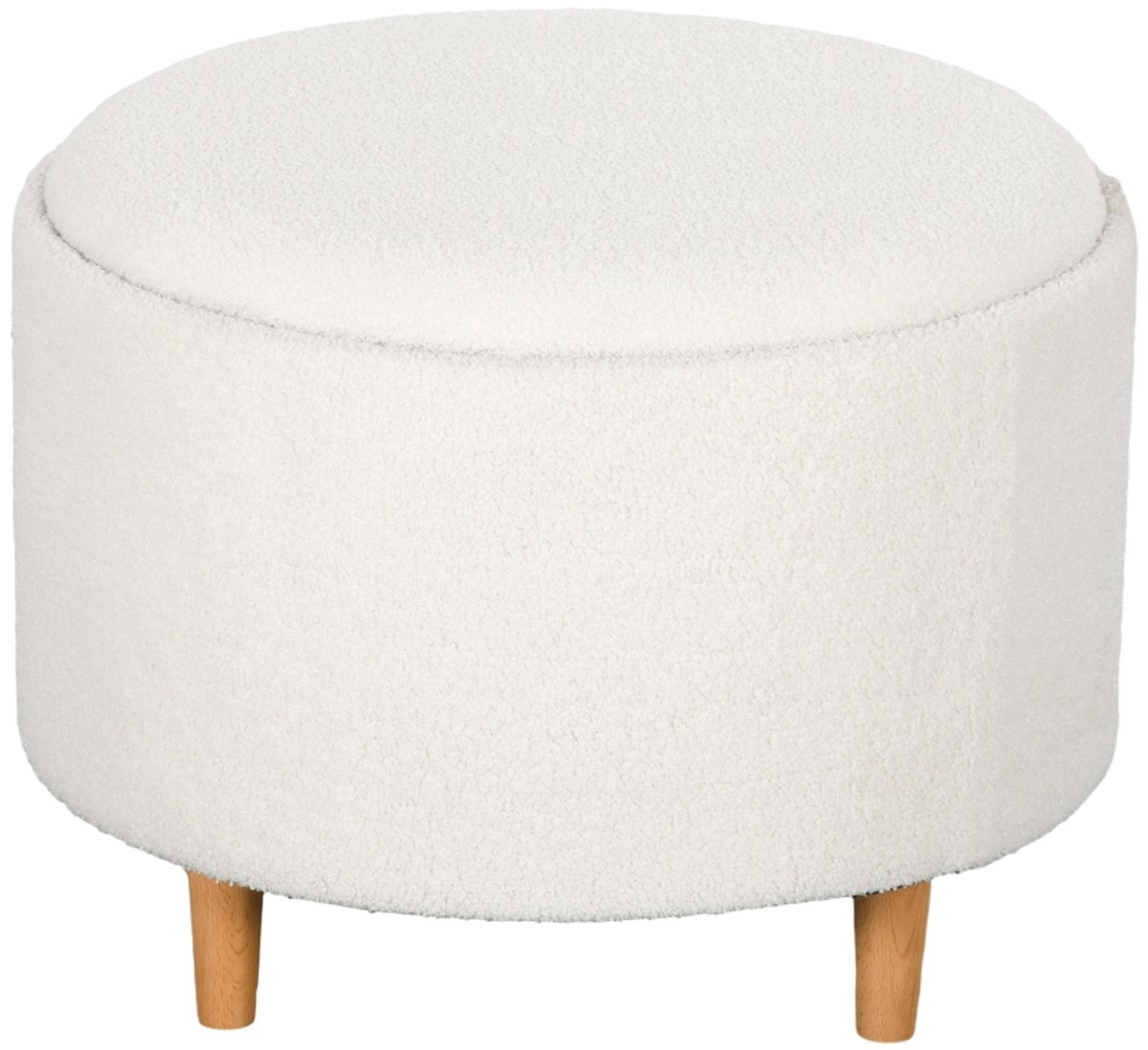 Opbergkruk Teddyfleece 56x56x42cm Wit Omkeerbaar Deksel Verborgen Opbergruimte Multifunctioneel voor Woonkamer Slaapkamer