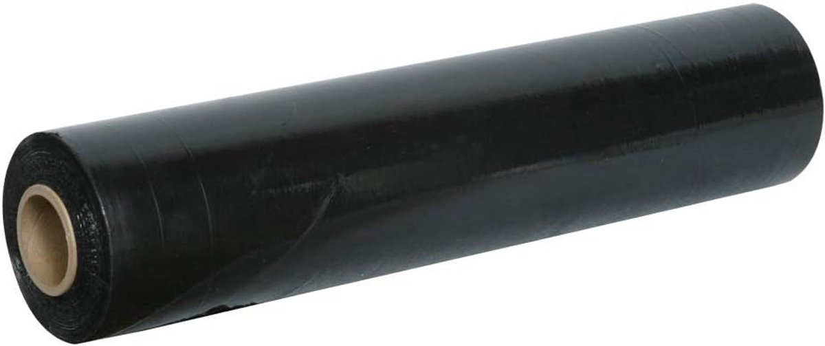 Handmatige Stretchfolie - Zwart - 9 x 50 cm - Voor Verpakking van Breekbare Goederen - 1 Rol