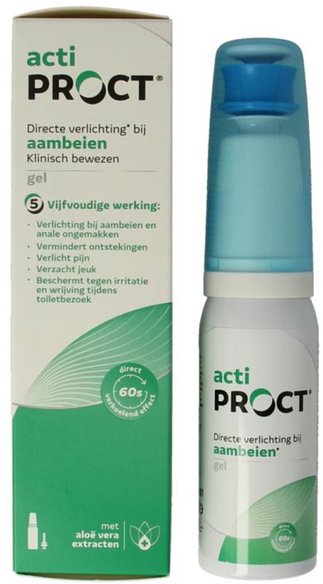 Actiproct Gel Can 45 ml - Aambeienzalf met direct verkoelend effect, Snelle verlichting bij aambeien, Verlicht snel en hygiënisch anale ongemakken, Vermindert jeuk en Verlicht irritatie, incl. aanbrengsysteem
