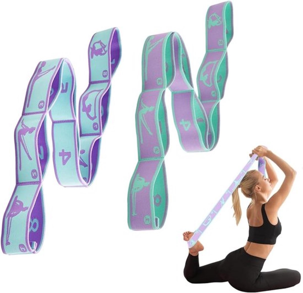 Elastische weerstandsbanden 2 stuks voor fitness en - Inovra Plus