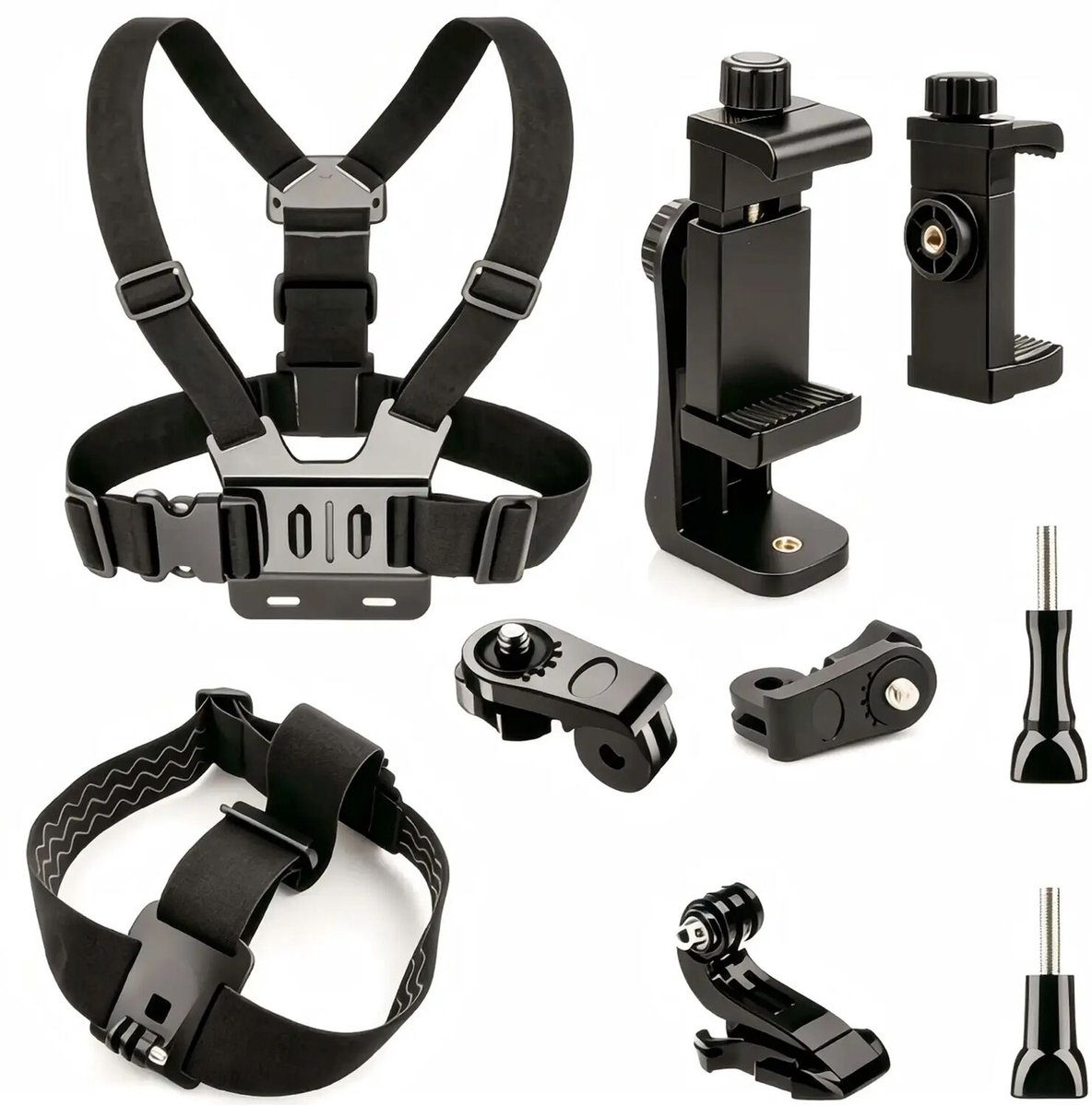 SBG Vest En Hoofdband Telefoon Houder - Telefoonhouder Borst en Hoofd - Handsfree - Lichaam - Chest Mount - POV Video - Geschikt voor GoPro, Insta 360 en Telefoon