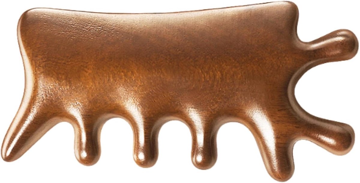 Hoofdhuid Massage Tool - Houten Kam - Dagelijkse Ontspanning - Natuurlijk Sandelhout - 10.6 x 5.5 cm - Houtkleur