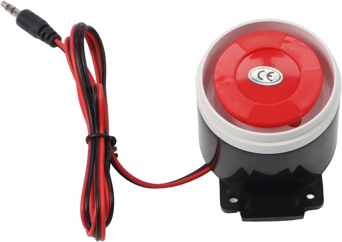 Alarmzoemer - Binnen Sirene - Veiligheid Thuis - 120 dB Geluid - 6-15V DC - Zwart