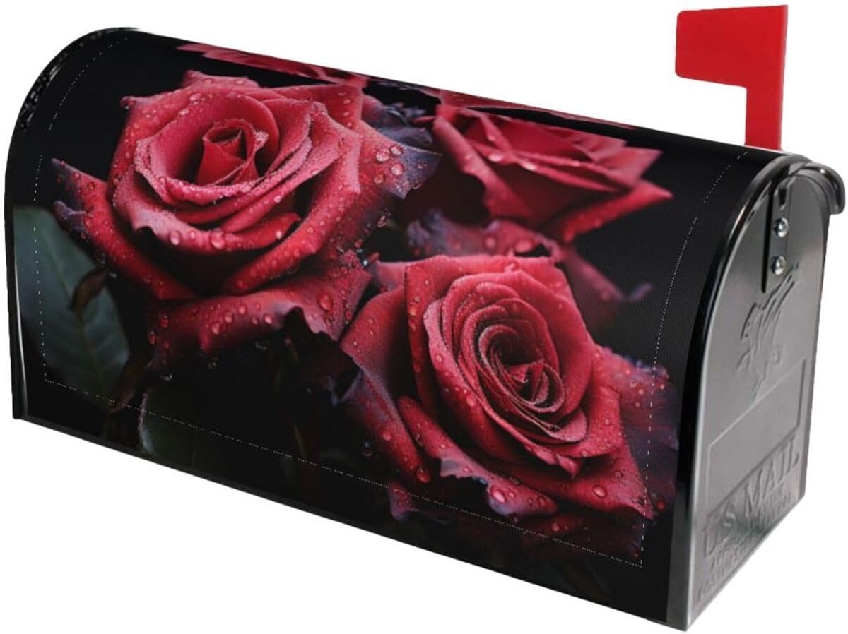 Brievenbus Cover - Brievenbushoes Decoratie - Brievenbus Versieren - Dubbelzijdig Bedrukt - 21 x 18 inch - Rood Zwart