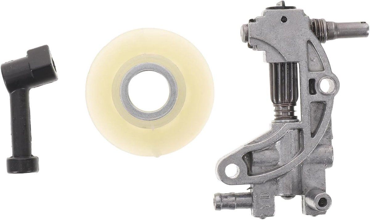 Kettingzaag Smeersysteem - Oliepomp Kit - Ketting Smeren - Duurzaam Metalen Onderdeel - 4 cm - Zilver