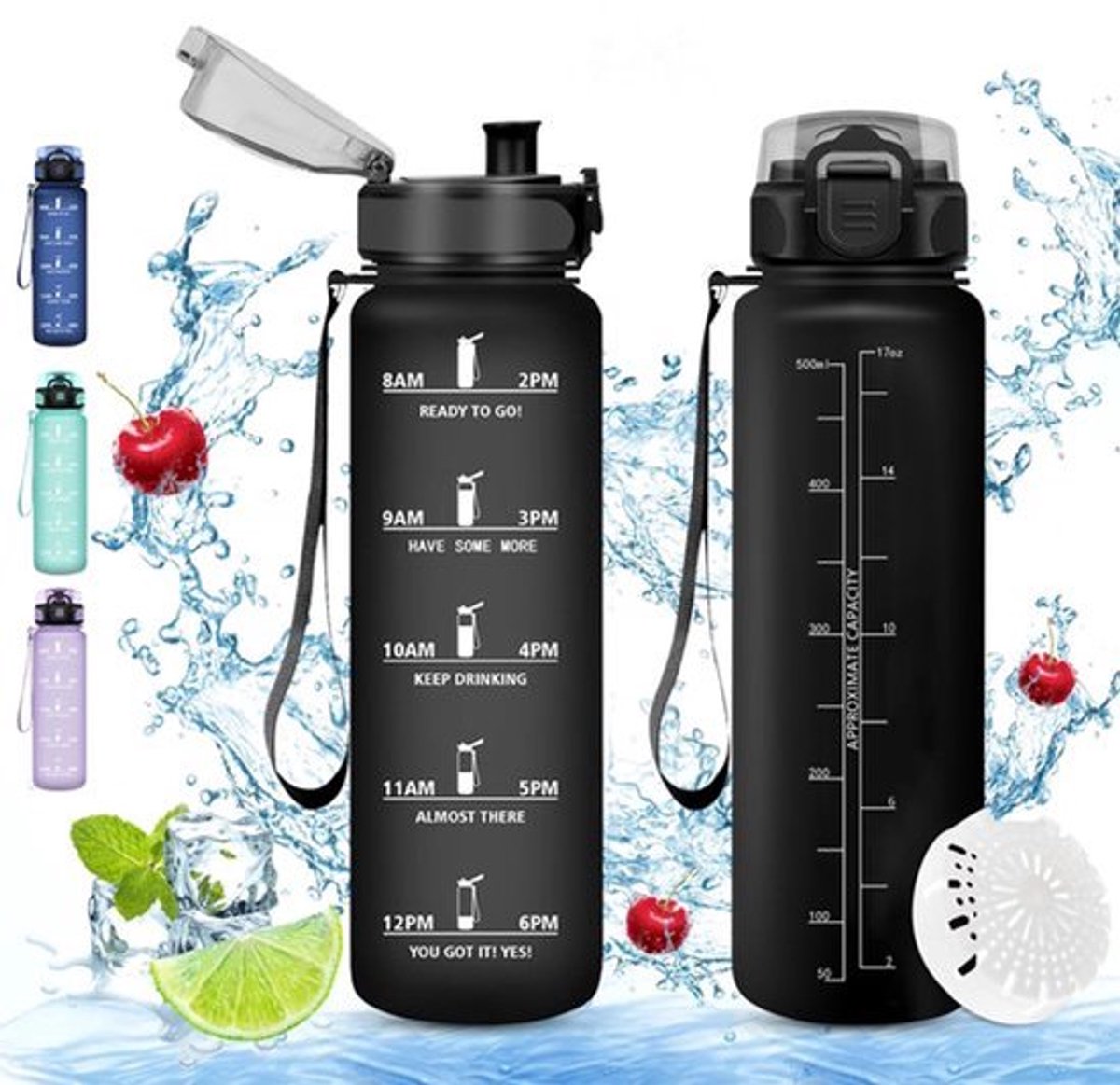 Allecto - Lekvrije drinkfles - Sportdrinkfles - 0,5 liter - BPA-vrij