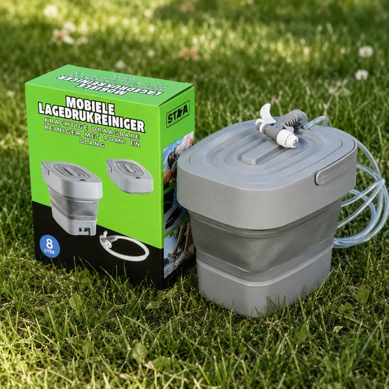 Draagbare Lagedrukreiniger - Emmer, Accu, Pomp - 9L - Draagbare Douche van Inno Cuisinno — afbeelding 5