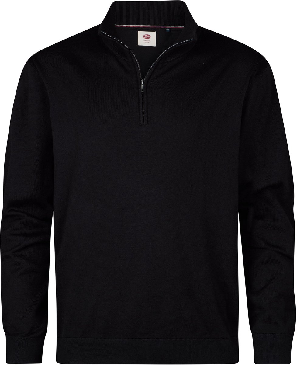 Petrol Industries - Heren Plus Size gebreide trui met rits steelridge - Zwart - Maat 4XL