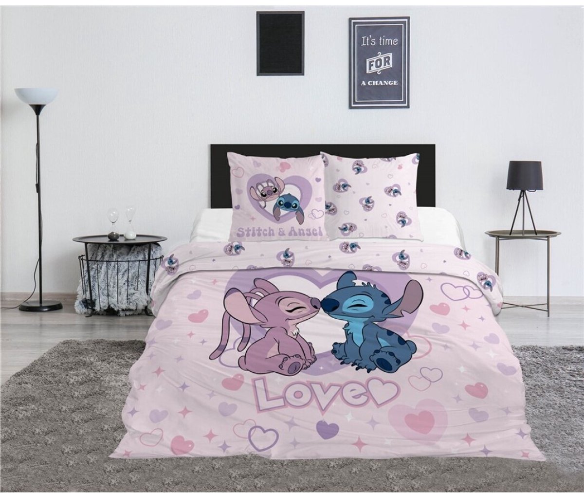 Disney Lilo & Stitch Dekbedovertrek Love - 240 x 220 cm / 65 x 65 cm - Polycotton
