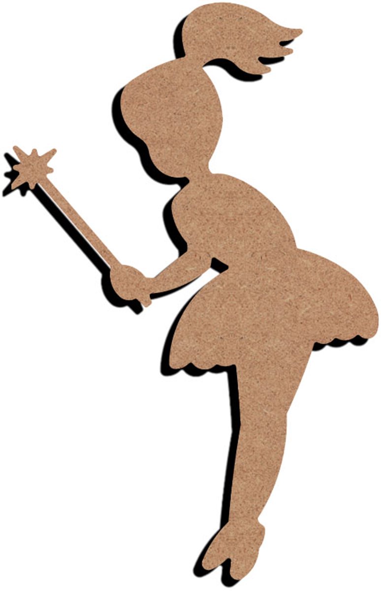 Gomille MDF figuur fee knutsel speelgoed 26 cm decoratie.