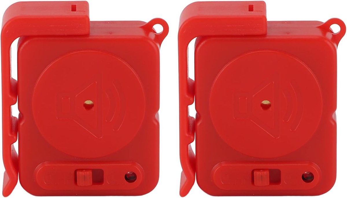 Deuralarm Trillingssensor - Draagbaar Alarm - Anti-diefstal Beveiliging - Automatische Detectie - 2 Stuks - Rood