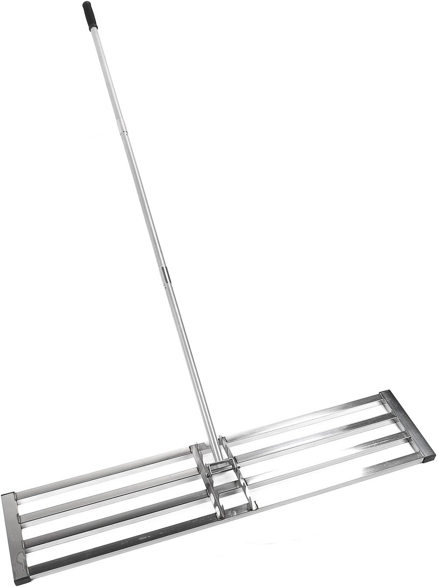 Gazon Nivelleerhark - Tuin Egaliseer - Gazon Onderhoud - Roestvrij Staal - 120 x 25 cm - Zilver