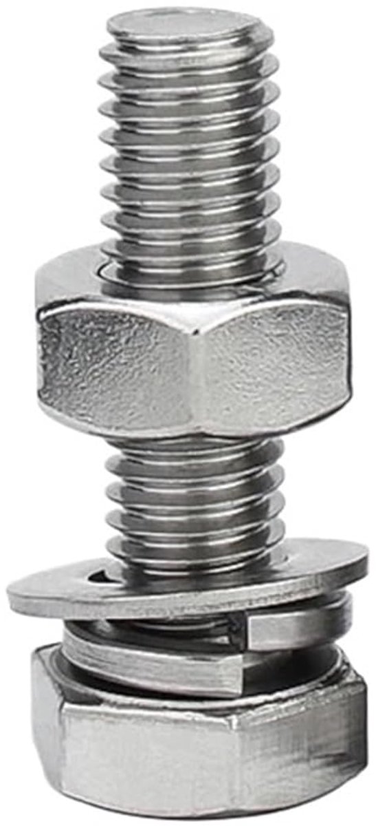 Schroef Moer Set - Bevestigingsmateriaal - M6 Tot M16 - Roestvrij Staal - 140mm Lengte - Zilverkleurig