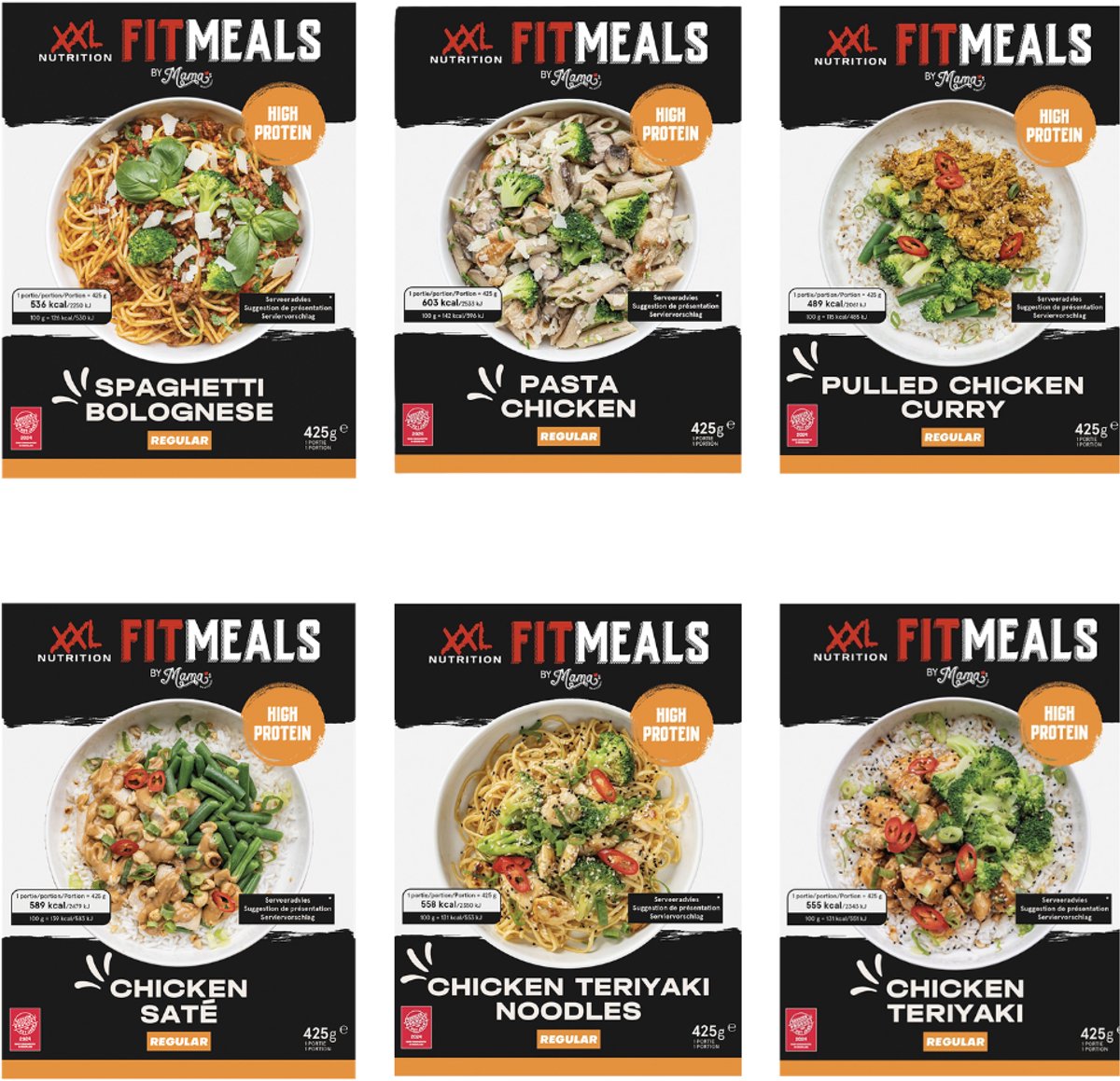 Fitmeals - XXL Nutrition - 12 diepvries maaltijden - kant en klaar maaltijden - regulier pakket