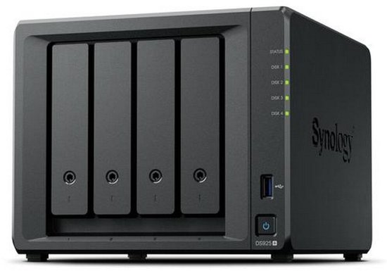 Synology DiskStation DS925+ - NAS - 4 bay (plus 2x M.2 slots) - 4GB DDR4 - 0TB - 2x 2.5G netwerk